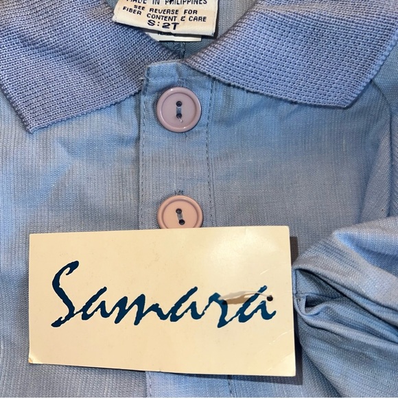 Vintage Samara Blue toddler Romper Sz 2T NWT dead stock - Picture 3 of 3